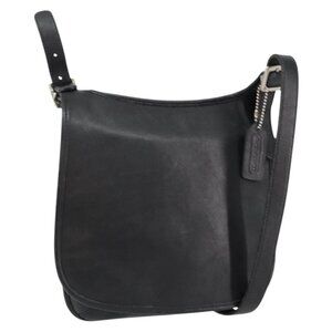 Authentic Coach Shoulder Bag Leather Black Gold